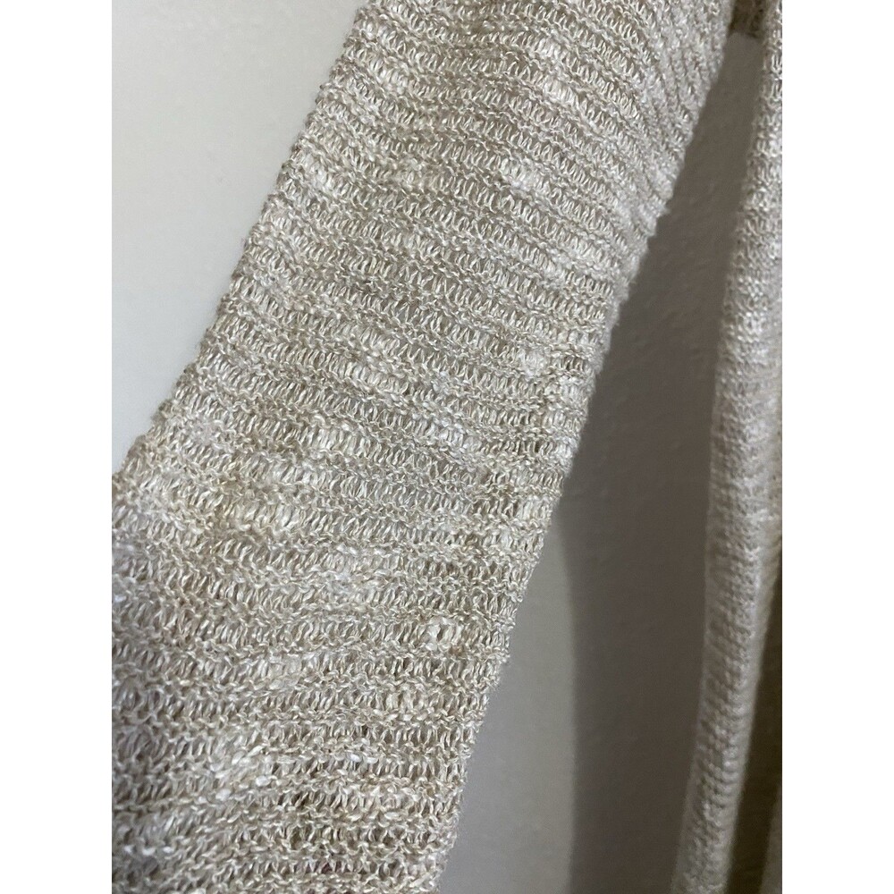 Eileen Fisher L Crochet Long Open Front Cardigan Boho Bohemian Minimalist D25 - Picture 2 of 6